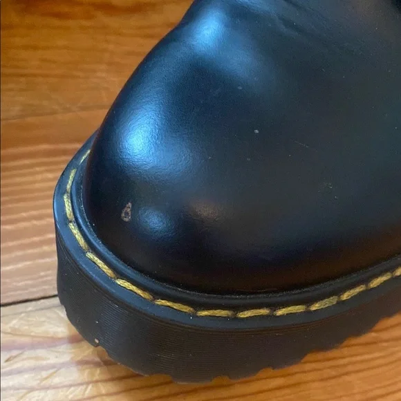 Black Leather Lace-Up Doc Martens Boots - Picture 3 of 4